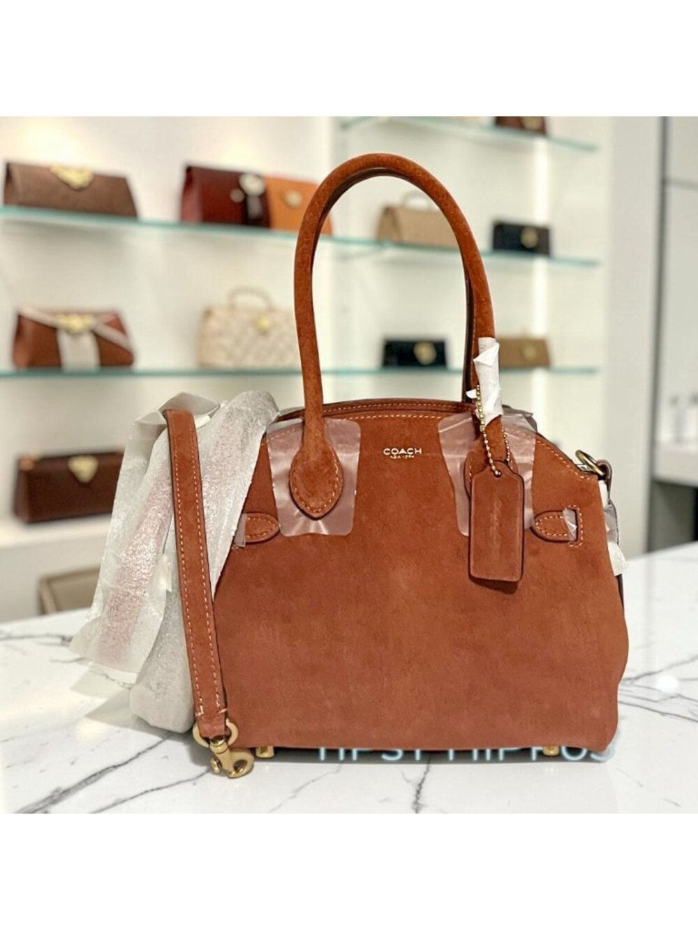 NEW!! Authentic COACH Suede Empire Carryall 21.  730A162P